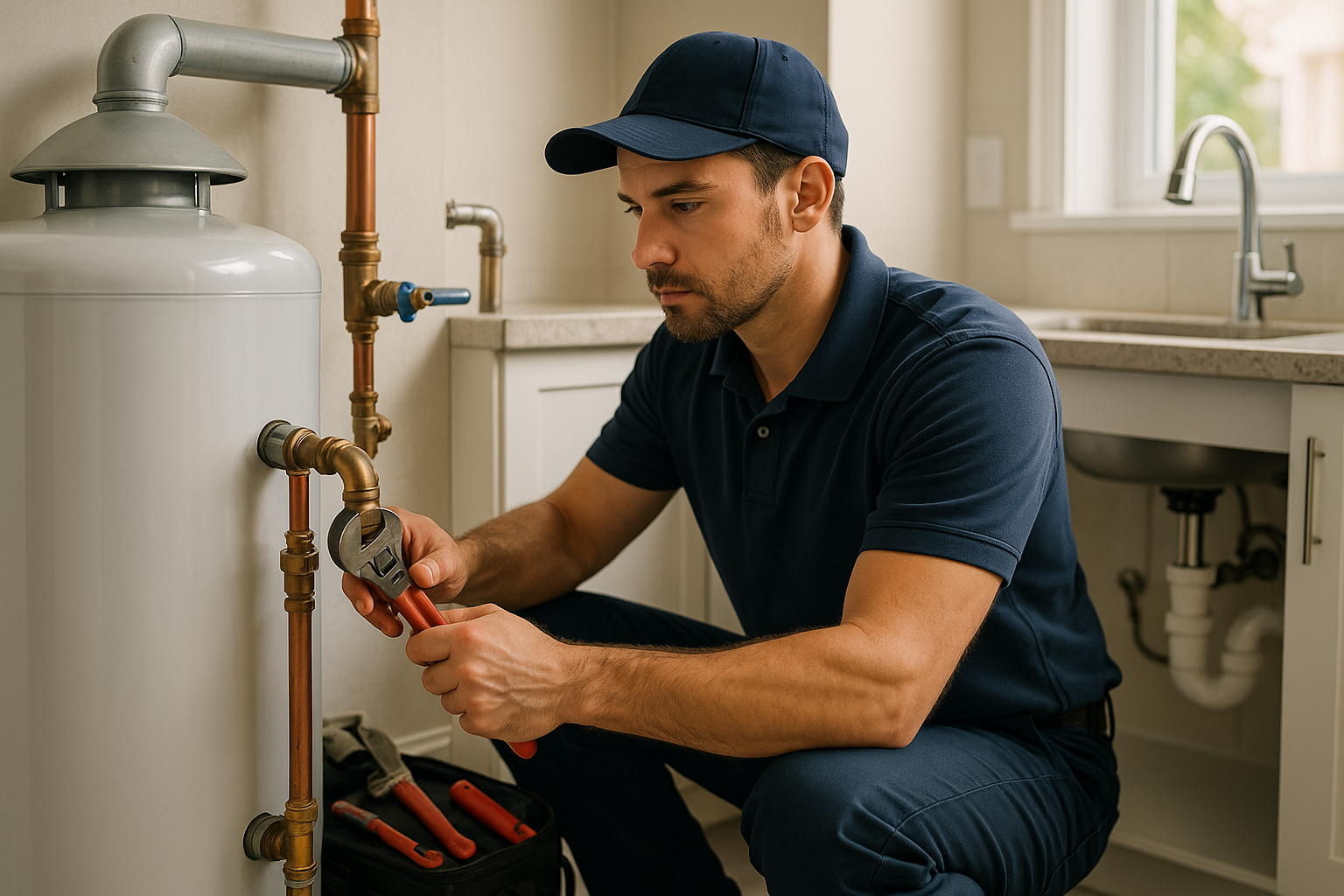 Editorial illustration depicting boca raton plumbing